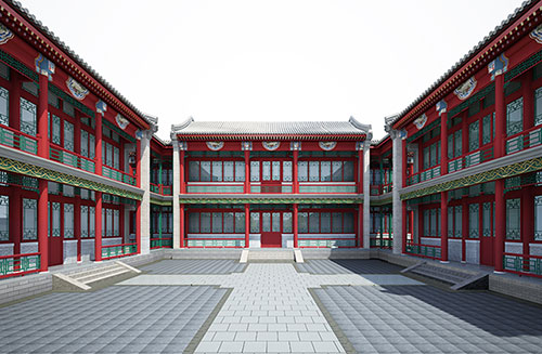 商丘北京四合院设计古建筑鸟瞰图展示